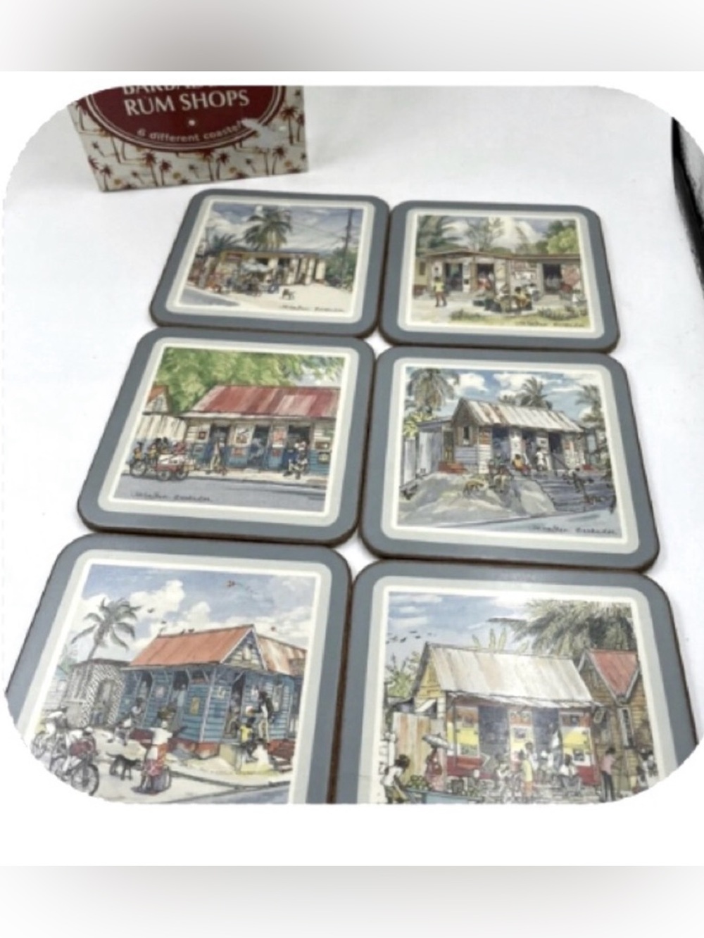 Coasters by jill Walker Designs Barbadian Rum Shops Different designs Not Used